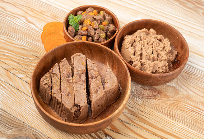 bowls of gently cooked food